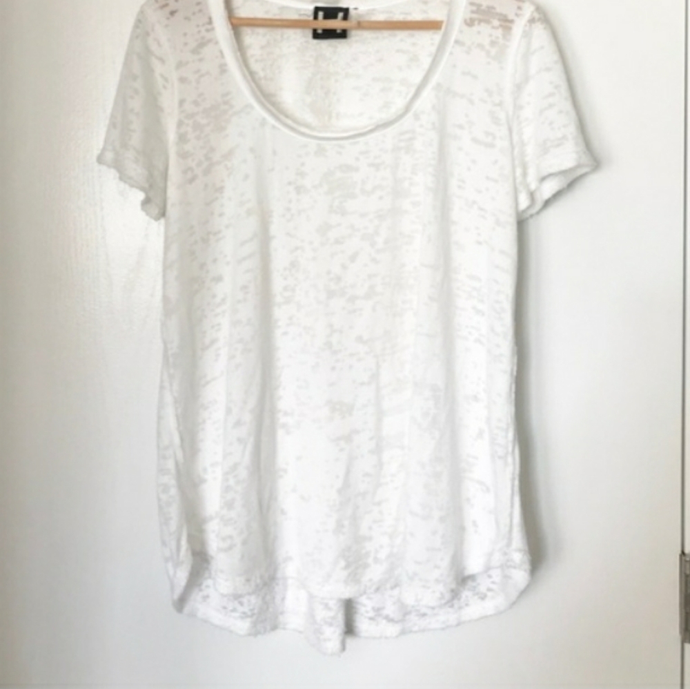 H by Bordeaux burnout short sleeve t